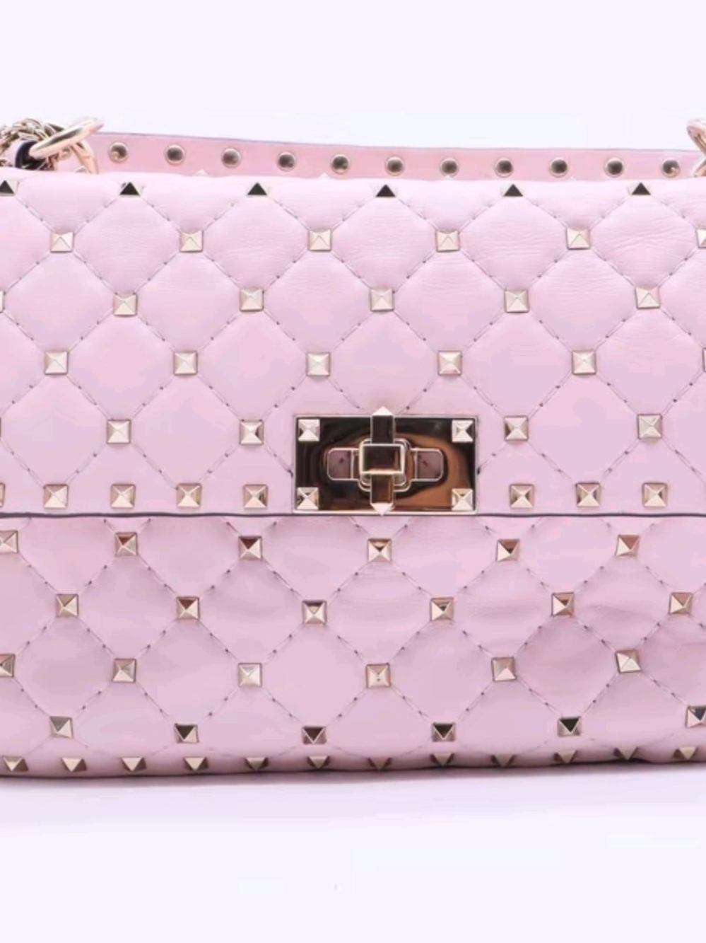 Valentino Rockstud Quilted Pink Shoulder Bag